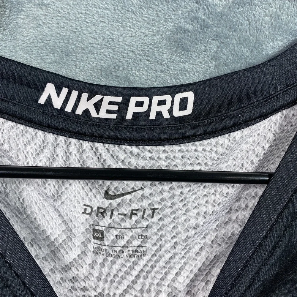 Nike Pro Shirt Mens 2XL XXL Black Geometric Short Sleeve Workout Active Gym Run